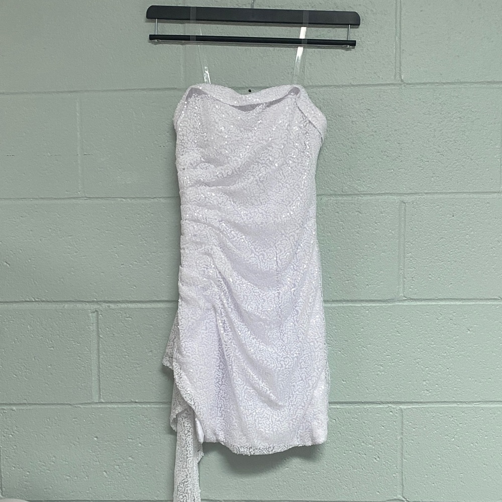 Elegant White Ruched Dress